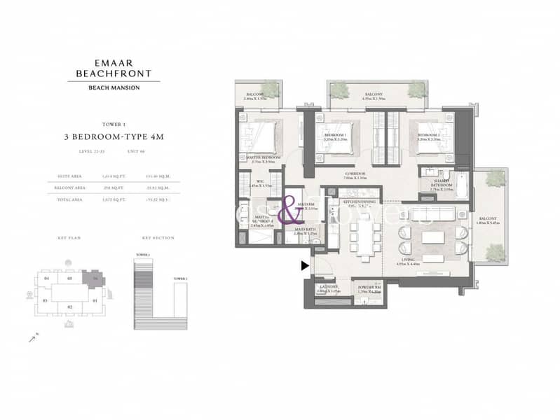 Exclusive | Full Sea View | Corner | 3BR+Maids - Image 16