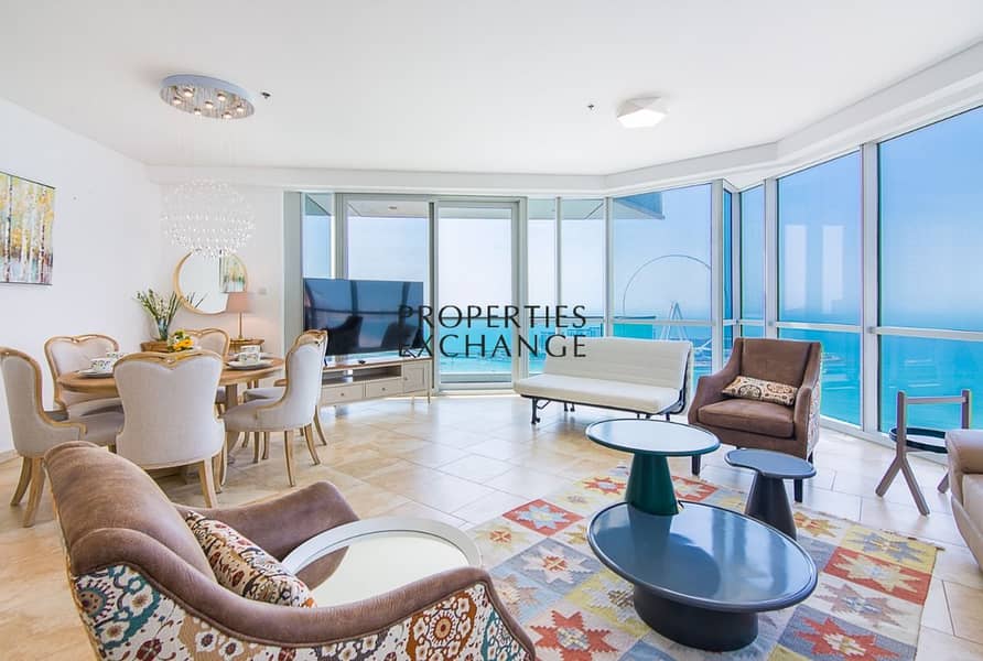 Sea View | Spacious 3BR+Maid | Ain Dubai View