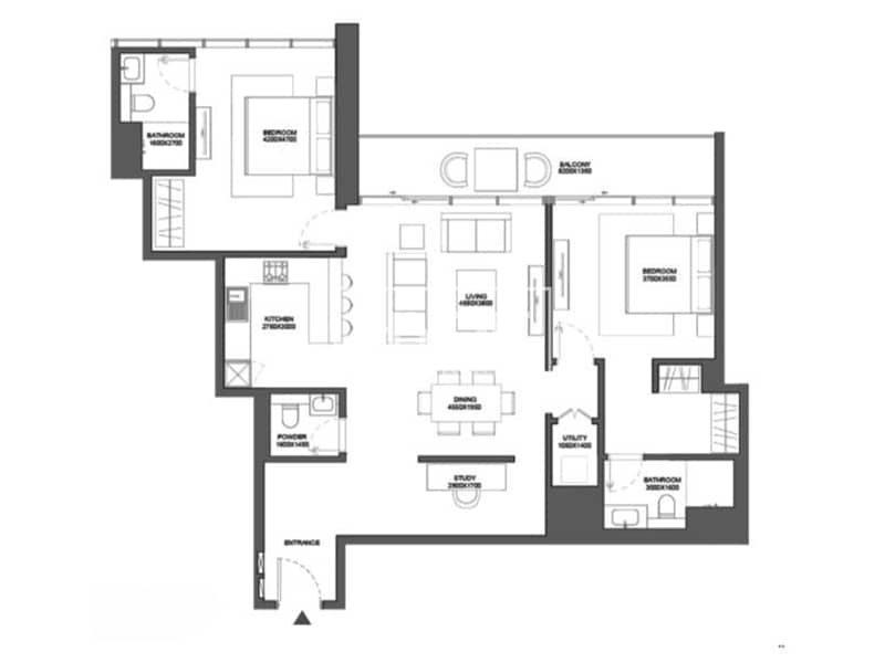 Verde by Sobha | 2 Bed + Study | OP + 5% - Image 8