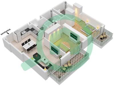 Marina Cove - Planimetria del piano di 2 Camere Appartamento Tipo/unità A.1 / UNIT 1,2 FLOOR 1-23 Marina Cove - Planimetria del piano di 2 Camere Appartamento Tipo/unità A.1 / UNIT 1,2 FLOOR 1-23