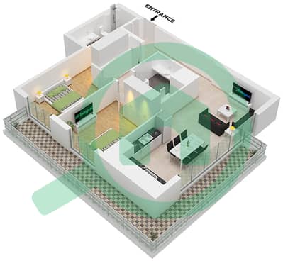 Marina Cove - Planimetria del piano di 2 Camere Appartamento Tipo/unità B.2 / UNIT 4,5 FLOOR 1-22 Marina Cove - Planimetria del piano di 2 Camere Appartamento Tipo/unità B.2 / UNIT 4,5 FLOOR 1-22