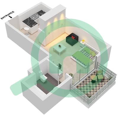 Glitz 3 Tower 2 - Studio Apartment Type/unit T02 / UNIT 2 Floor plan