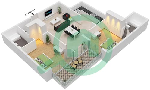 Glitz 3 Tower 2 - 2 Bedroom Apartment Type/unit T05 / UNIT 5 Floor plan