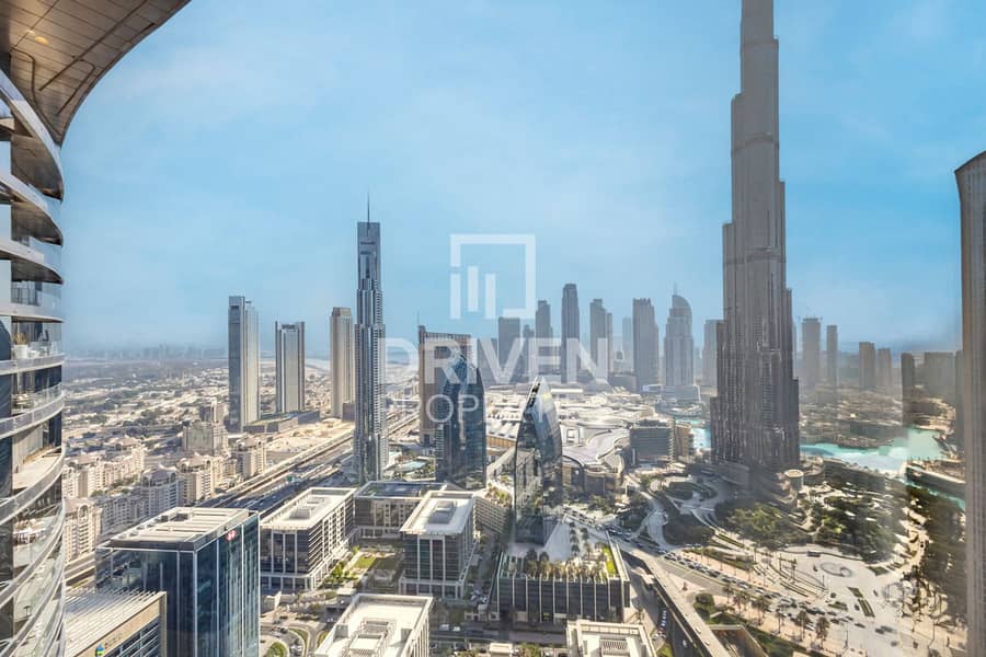 Full Burj Khalifa and Sea Views | Serviced Unit