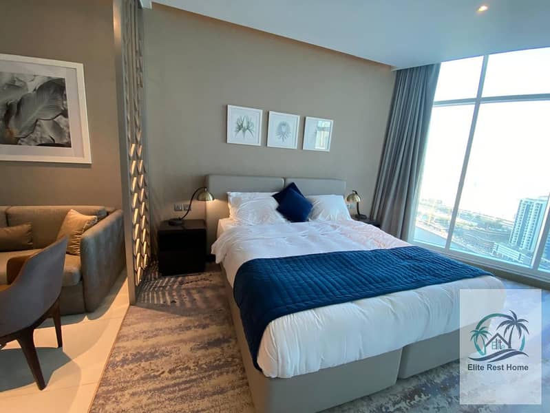 Luxury Fully Furnished Studio for Daily Rent in DAMAC Maison Prive | Canal Views, Modern Amenities, Prime Business Bay Location