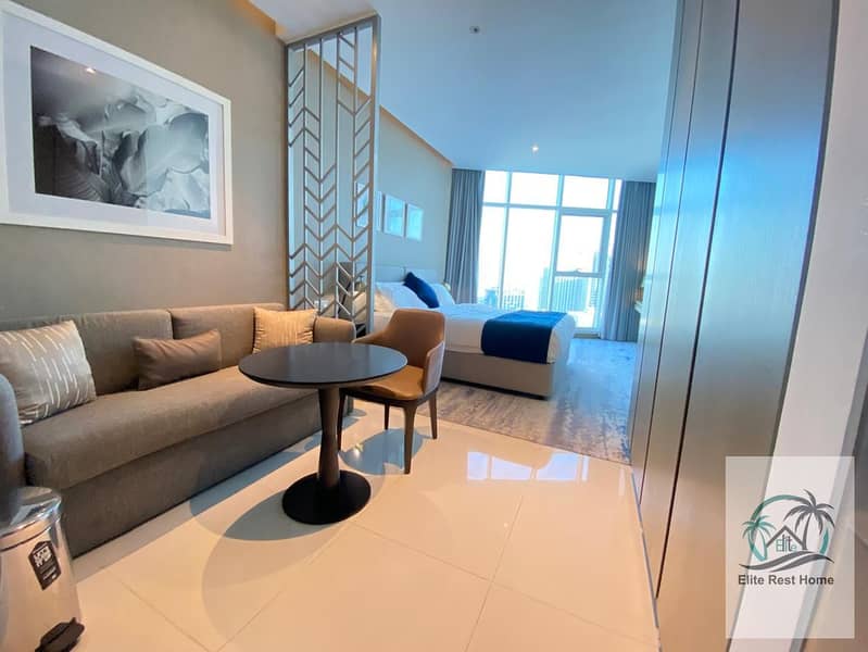 Luxury Fully Furnished Studio for Daily Rent in DAMAC Maison Prive | Canal Views, Modern Amenities, Prime Business Bay Location