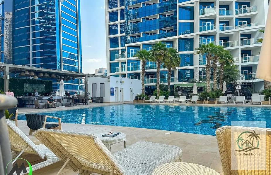 Modern Furnished Studio for Short-Term Stay at DAMAC Maison Prive | Prime Location, Stunning Views, Fitness & Leisure Facilities