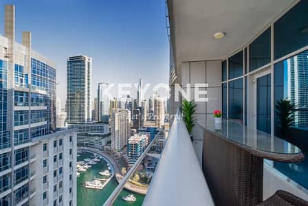 1 Bedroom Flat for Rent in Dubai Marina, Dubai - Fully Furnished 1BR | JBR & Marina View | High Floor 1 Bedroom Flat for Rent in Dubai Marina, Dubai - Fully Furnished 1BR | JBR & Marina View | High Floor