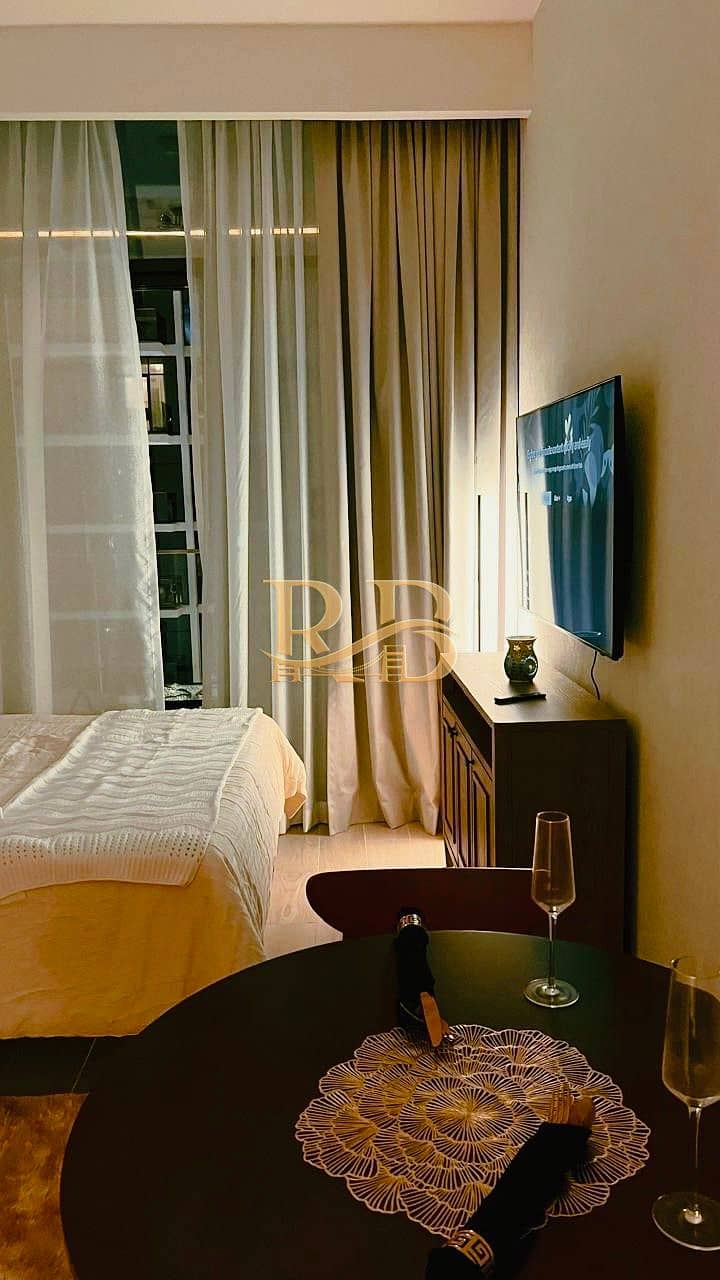 Stunning Furnished Studio || 7K Monthly with Bills || Pool View || Middle Floor || Ready To Move
