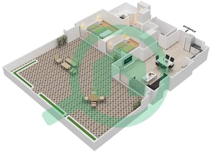 Warda Apartments 1 - 2 Bed Apartments Type 2C-2 Floor plan