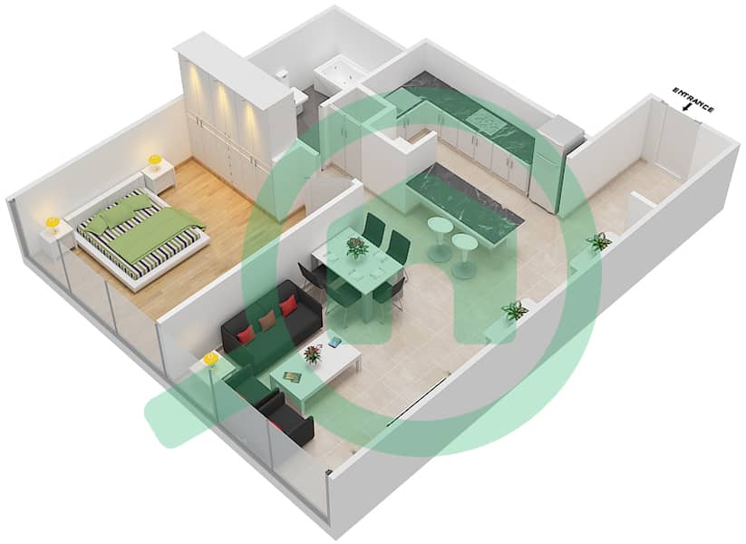 Floor Plans For Type A Small 1 Bedroom Apartments In