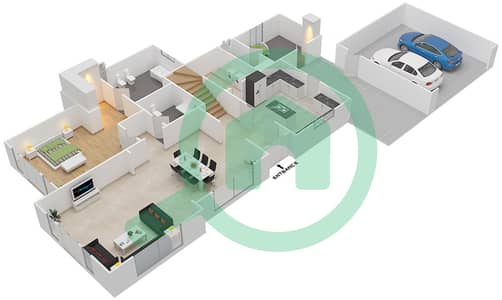 المخططات الطابقية لتصميم النموذج SAWGRASS فیلا 4 غرف نوم - ويسبيرينغ باينز
