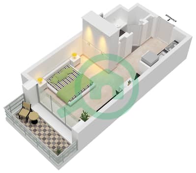 Anbar Residences - Plano de planta de Estudio Apartamento Tipo/unidad F / UNIT 13,16 FLOOR 1-9 Anbar Residences - Plano de planta de Estudio Apartamento Tipo/unidad F / UNIT 13,16 FLOOR 1-9