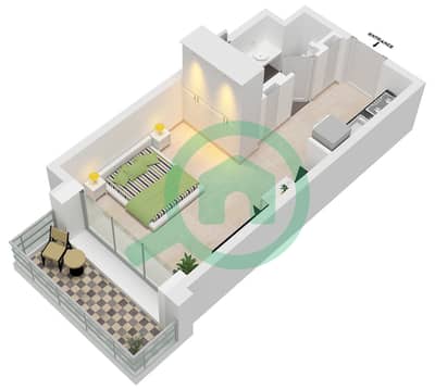 Anbar Residences - Plano de planta de Estudio Apartamento Tipo/unidad A / UNIT 12 FLOOR 1-9 Anbar Residences - Plano de planta de Estudio Apartamento Tipo/unidad A / UNIT 12 FLOOR 1-9