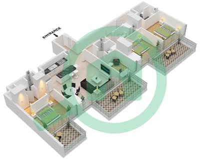 25H Heimat - Planimetria del piano di 3 Camere Appartamento Unità 2 FLOOR 54