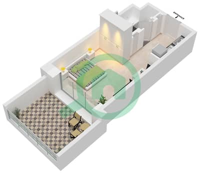 Anbar Residences - Plano de planta de Estudio Apartamento Tipo/unidad D / UNIT 16 FLOOR 1 Anbar Residences - Plano de planta de Estudio Apartamento Tipo/unidad D / UNIT 16 FLOOR 1