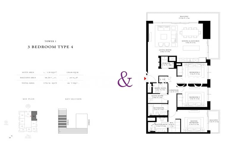 Vacant | 3BR+M | Full Palm and Sea View | Corner - Image 24