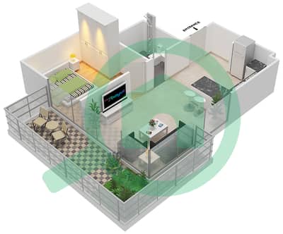 阿齐兹里维埃拉21号楼 - 1 卧室公寓类型／单位1B / 13 FLOOR 7-8戶型图