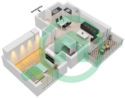 Club Place Tower A - 1 Bedroom Apartment Type/unit 2A / UNIT 1 FLOOR 2-20 Floor plan Club Place Tower A - 1 Bedroom Apartment Type/unit 2A / UNIT 1 FLOOR 2-20 Floor plan