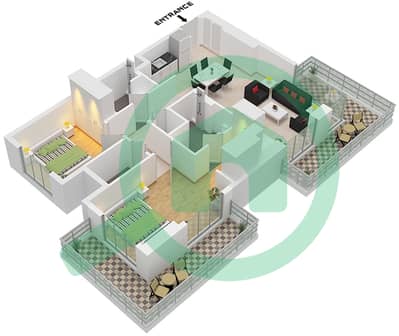 Club Place Tower A - 2 Bedroom Apartment Type/unit 2A / UNIT 2 FLOOR 2-20 Floor plan Club Place Tower A - 2 Bedroom Apartment Type/unit 2A / UNIT 2 FLOOR 2-20 Floor plan