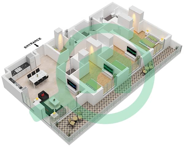 Type 1C Unit 1 Floor Ground