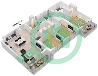 Club Place Tower A - 3 Bedroom Apartment Type/unit 2A / UNIT 3 FLOOR PODIUM Floor plan Club Place Tower A - 3 Bedroom Apartment Type/unit 2A / UNIT 3 FLOOR PODIUM Floor plan