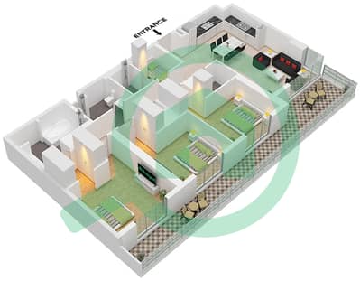 Club Place Tower A - 3 Bedroom Apartment Type/unit 2C / UNIT 3 FLOOR GROUND Floor plan Club Place Tower A - 3 Bedroom Apartment Type/unit 2C / UNIT 3 FLOOR GROUND Floor plan