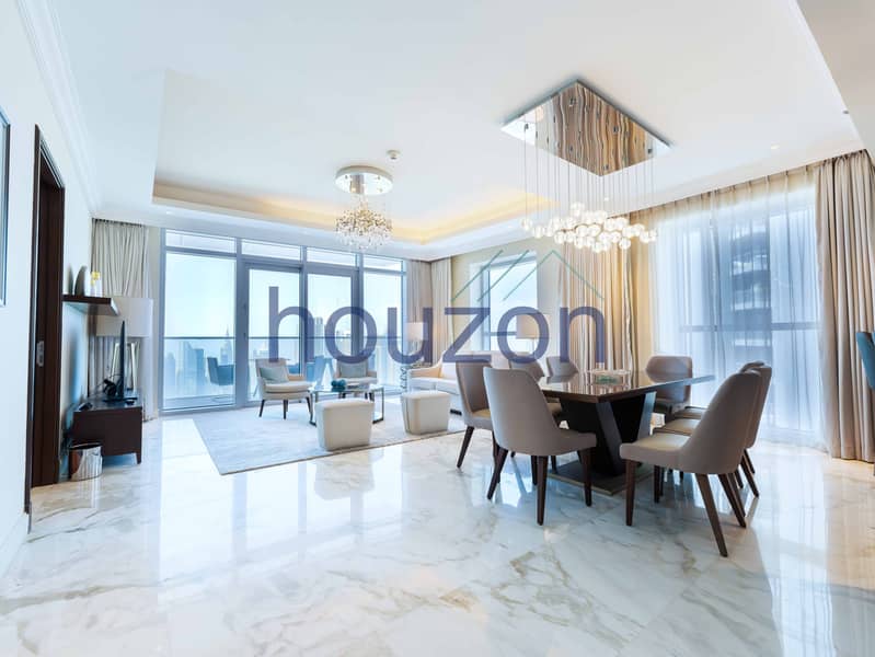Luxurious 3BR +M/R |High Floor|Burj+Fountain View