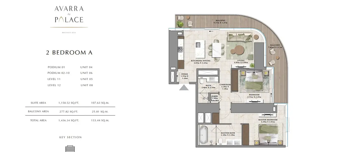 2 BR floor plan