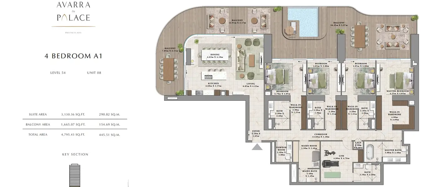 4 BR floor plan