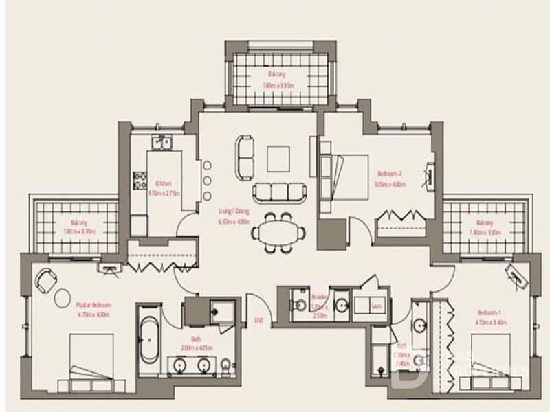 Fountain Boulevard View | Largest Layout | Bright - Image 13