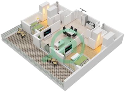 The Mayfair - Plano de planta de 2 habitaciones Apartamento Tipo N