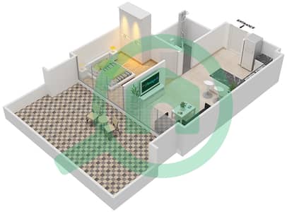 阿齐兹里维埃拉21号楼 - 1 卧室公寓类型／单位2A / 6 FLOOR 9-10戶型图