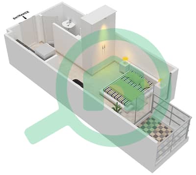 المخططات الطابقية لتصميم النموذج / الوحدة 1B / 02 FLOOR 9-10 شقة استوديو - عزيزي ريفييرا 21