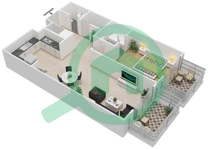 格拉兹公寓 - 1 卧室公寓类型OT11戶型图