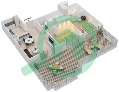 Plazzo Heights - 2 Bedroom Apartment Type TT01 Floor plan