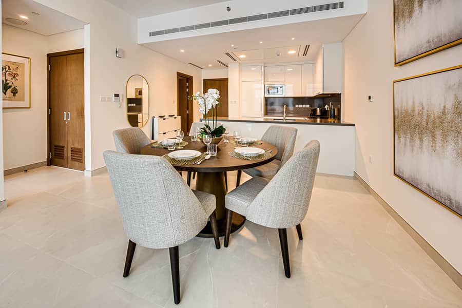 New 1 bedroom in Al-Wasl offering a serene canal-side setting