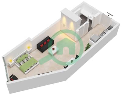 South Living - Plano de planta de Estudio Apartamento Tipo/unidad 1B / UNIT 20 FLOOR 3-7 South Living - Plano de planta de Estudio Apartamento Tipo/unidad 1B / UNIT 20 FLOOR 3-7