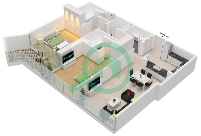 Type 1D Unit 14 Floor 3-7
Unit 13 Floor 8-12 Type 1D Unit 14 Floor 3-7
Unit 13 Floor 8-12