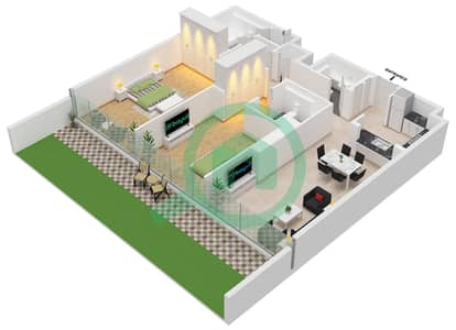 South Living - Plano de planta de 2 habitaciones Apartamento Tipo/unidad 1E UNIT 2 FLOOR 2 South Living - Plano de planta de 2 habitaciones Apartamento Tipo/unidad 1E UNIT 2 FLOOR 2