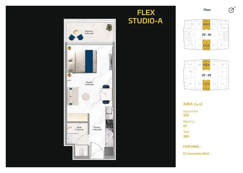 0 BR floor plan