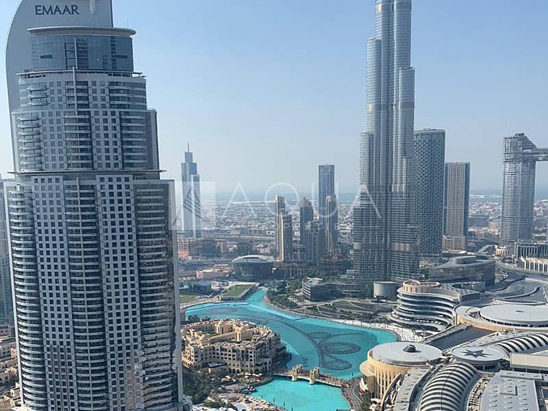 High floor full Fountain and Burj Khalifa view