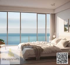 شقة بغرفتي نوم على المخطط بإطلالة بحرية خلابة | برج موجان عجمان