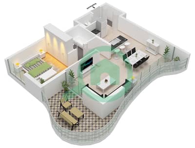 Bay Residences - 1 Bedroom Apartment Type 3 Floor plan Bay Residences - 1 Bedroom Apartment Type 3 Floor plan