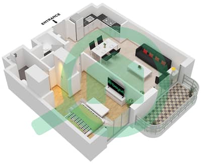 GEM Residences - Plan d’étage de 1 chambre Appartement Type/unité 1A-1 / UNIT 4-5 FLOOR 1-9 GEM Residences - Plan d’étage de 1 chambre Appartement Type/unité 1A-1 / UNIT 4-5 FLOOR 1-9
