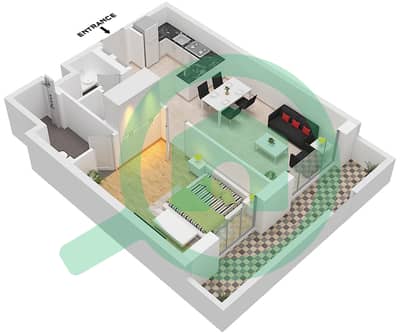 GEM Residences - Plan d’étage de 1 chambre Appartement Type/unité 1B-1 / UNIT 2 FLOOR 1 GEM Residences - Plan d’étage de 1 chambre Appartement Type/unité 1B-1 / UNIT 2 FLOOR 1