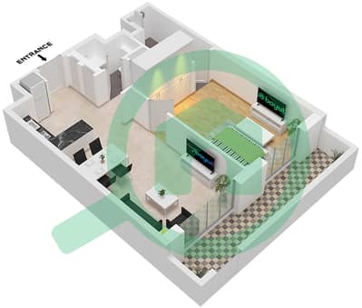 GEM Residences - Plan d’étage de 1 chambre Appartement Type/unité 1B-2 / UNIT 3 FLOOR 1 GEM Residences - Plan d’étage de 1 chambre Appartement Type/unité 1B-2 / UNIT 3 FLOOR 1