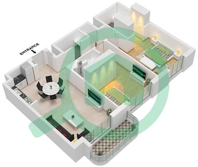 GEM Residences - Plan d’étage de 2 chambres Appartement Type/unité 2A-2 / UNIT 4 FLOOR 2-7 GEM Residences - Plan d’étage de 2 chambres Appartement Type/unité 2A-2 / UNIT 4 FLOOR 2-7