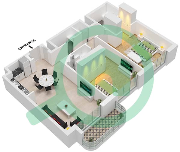 Type 2A-2 Unit 4 Floor 2-7 Type 2A-2 Unit 4 Floor 2-7