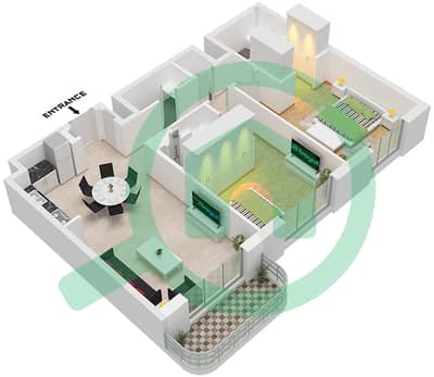 GEM Residences - Plan d’étage de 2 chambres Appartement Type/unité 2A-3 / UNIT 6,8 FLOOR 2-7 GEM Residences - Plan d’étage de 2 chambres Appartement Type/unité 2A-3 / UNIT 6,8 FLOOR 2-7